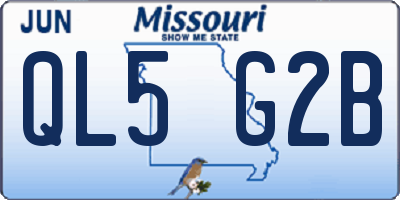 MO license plate QL5G2B