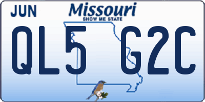 MO license plate QL5G2C