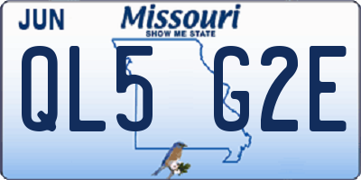 MO license plate QL5G2E