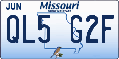MO license plate QL5G2F