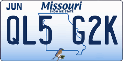 MO license plate QL5G2K