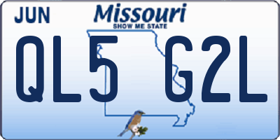 MO license plate QL5G2L