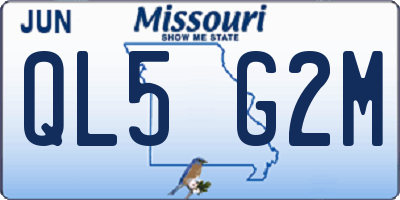 MO license plate QL5G2M