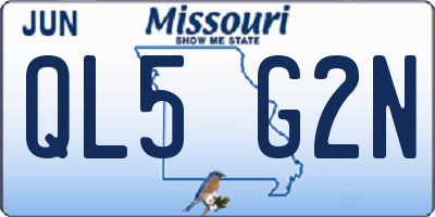 MO license plate QL5G2N