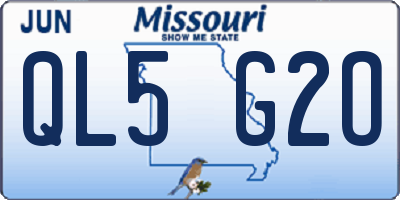MO license plate QL5G2O