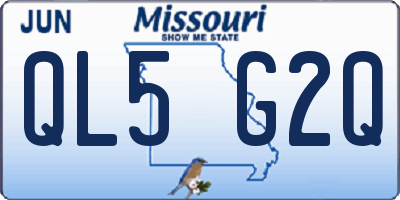 MO license plate QL5G2Q