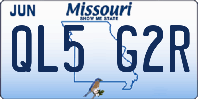 MO license plate QL5G2R