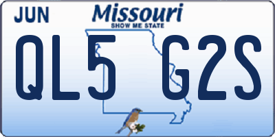 MO license plate QL5G2S