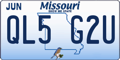 MO license plate QL5G2U