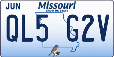 MO license plate QL5G2V