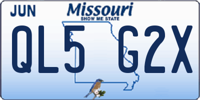 MO license plate QL5G2X