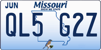 MO license plate QL5G2Z