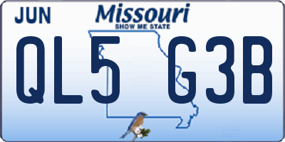 MO license plate QL5G3B