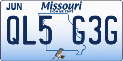 MO license plate QL5G3G