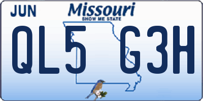MO license plate QL5G3H