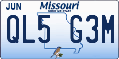 MO license plate QL5G3M