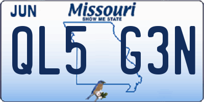 MO license plate QL5G3N