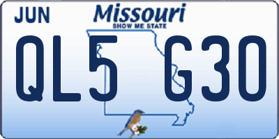 MO license plate QL5G3O