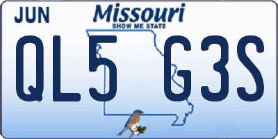 MO license plate QL5G3S