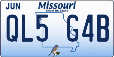 MO license plate QL5G4B