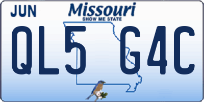 MO license plate QL5G4C