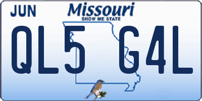 MO license plate QL5G4L