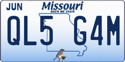 MO license plate QL5G4M