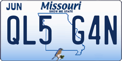 MO license plate QL5G4N