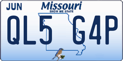MO license plate QL5G4P