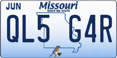 MO license plate QL5G4R