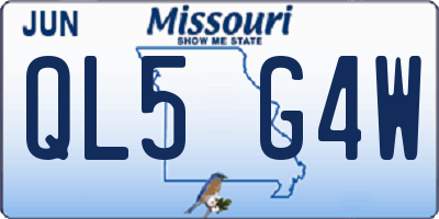 MO license plate QL5G4W