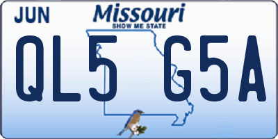 MO license plate QL5G5A