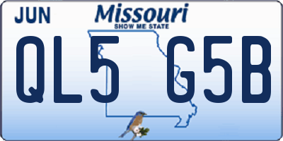 MO license plate QL5G5B