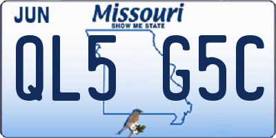 MO license plate QL5G5C