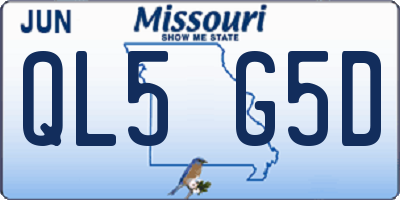 MO license plate QL5G5D