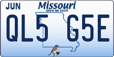 MO license plate QL5G5E