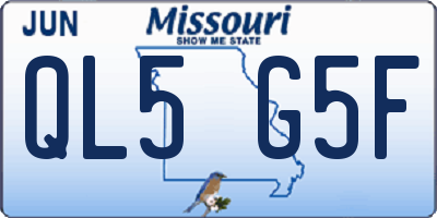 MO license plate QL5G5F