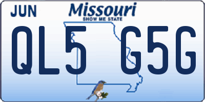 MO license plate QL5G5G