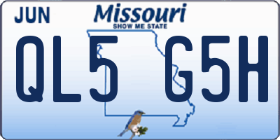 MO license plate QL5G5H