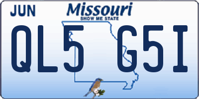 MO license plate QL5G5I