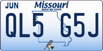 MO license plate QL5G5J