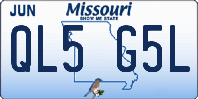 MO license plate QL5G5L