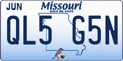 MO license plate QL5G5N