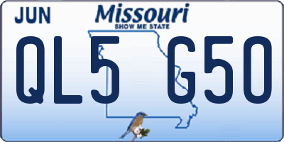 MO license plate QL5G5O