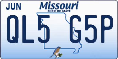 MO license plate QL5G5P