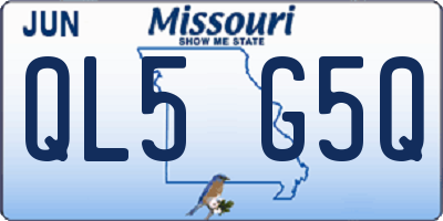 MO license plate QL5G5Q
