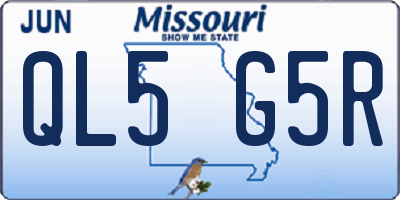 MO license plate QL5G5R