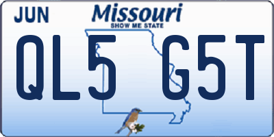 MO license plate QL5G5T