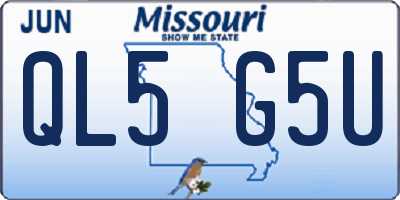 MO license plate QL5G5U