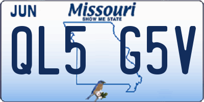 MO license plate QL5G5V